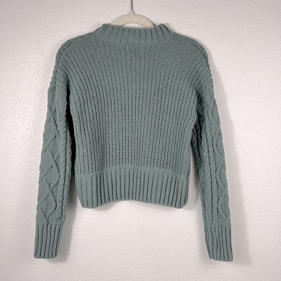 NWT Hippie Rose XS sage green chenille cable knit sweater - Picture 6 of 6
